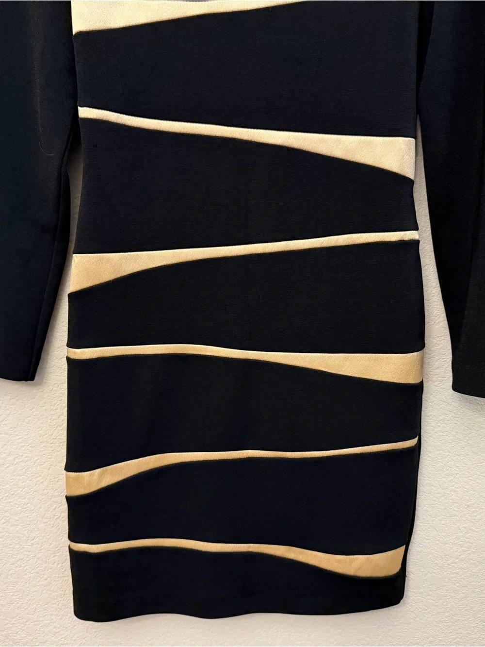 Joseph Ribkoff Vintage 1990’s Black Mini Dress metallic gold Accents bodycon